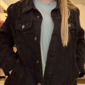 distressed oversized denim jacket